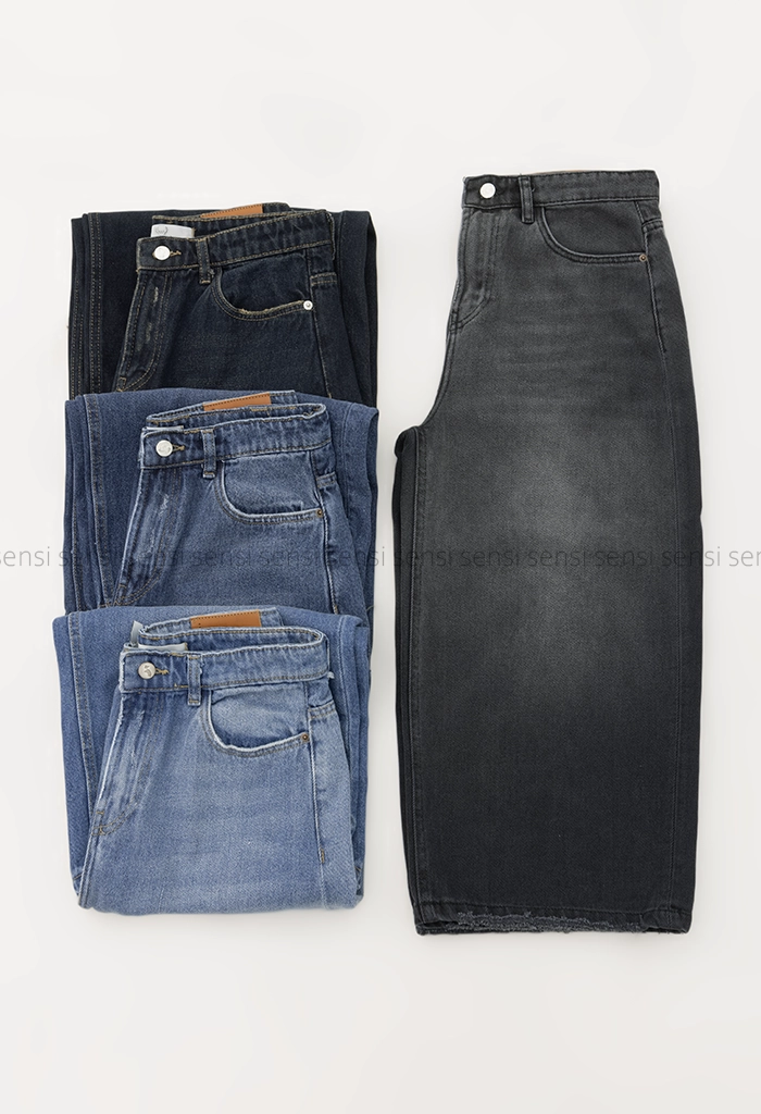 شلوار جین کراپت واید لگ کد1005012